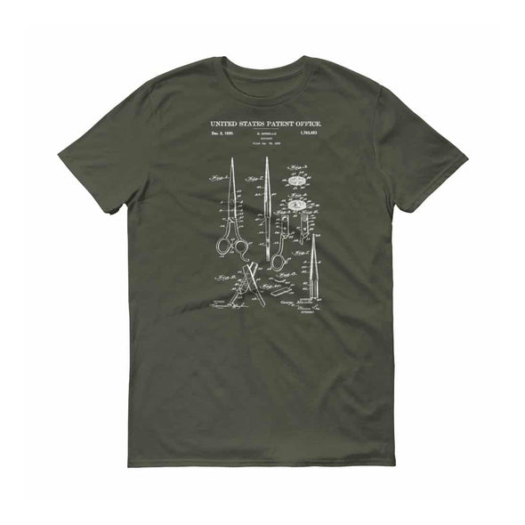 Scissors Patent T-Shirt 1930 - Patent t-shirt, Old Patent T-shirt, Barber T-shirt, Barber Gift, Hair Stylist Gift, Beauty Art