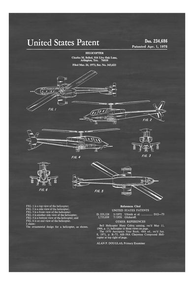 Seibel Military Helicopter Patent - Helicopter Blueprint, Helicopter Poster, Vintage Helicopter, Aviation Art, Pilot Gift, Aircraft Decor