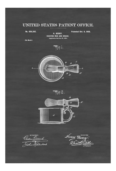 Shaving Mug and Brush Patent - Patent Print, Bathroom Decor, Bathroom Art, Bathroom Poster, Bathroom Sign, Shaving Decor, Barber Shop Decor Mug mypatentprints 10X15 Parchment 