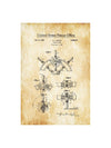 Ship Steering Wheel Patent 1944 - Vintage Nautical, Naval Art, Ship Wheel, Sailing Decor, Nautical Decor, Beach House Decor, Boating Decor