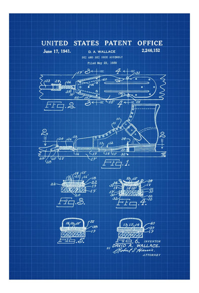 Ski Shoe Patent - Patent Print, Wall Decor, Ski Lodge Decor, Ski Decor, Cabin Decor, Ski Patent, Ski Boots mws_apo_generated mypatentprints Parchment #MWS Options 1489937766 