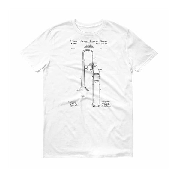 Slide Trombone Patent T Shirt - Patent Shirt, Musician Shirt, Music Art, Trombone T Shirt, Musician Gift, Band Director Gift