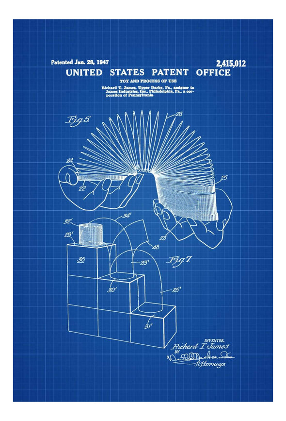 Slinky Patent - Patent Print, Wall Decor, Toy Patent, Toy Decor, Kid Room Decor