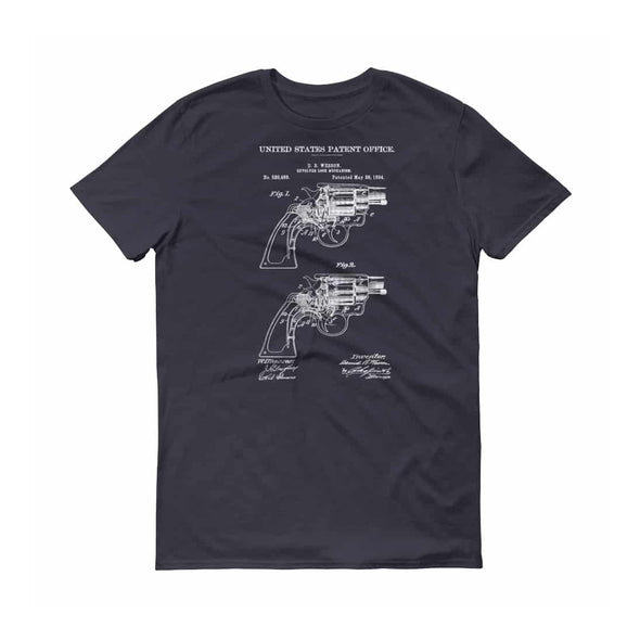 Smith and Wesson 1894 Revolver Patent T-Shirt - Patent Shirt, Gun t-shirt, Revolver t-shirt, Smith Wesson Patent, Smith & Wesson Revolver mypatentprints 