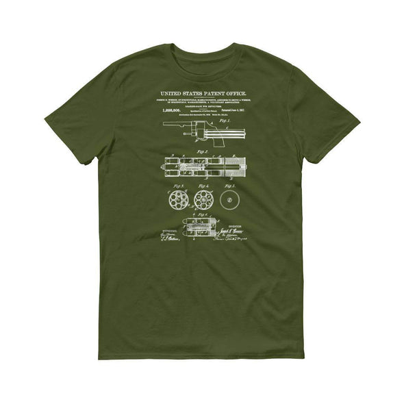 Smith and Wesson Revolver Patent T-Shirt 1917 - Patent Shirt, Gun t-shirt, Revolver t-shirt, Smith Wesson Patent, Smith & Wesson T-Shirt Shirts mypatentprints 