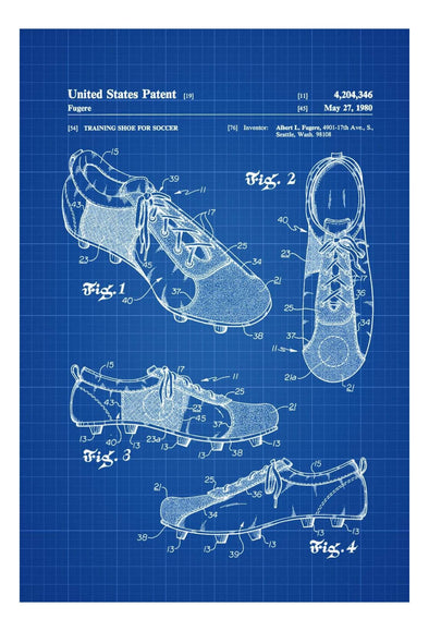 Soccer Cleats Patent 1980 - Patent Print, Wall Decor, Soccer Shoes, Soccer Art, Soccer Decor, Sports Art, Soccer Fan Gift mws_apo_generated mypatentprints Parchment #MWS Options 1148299807 