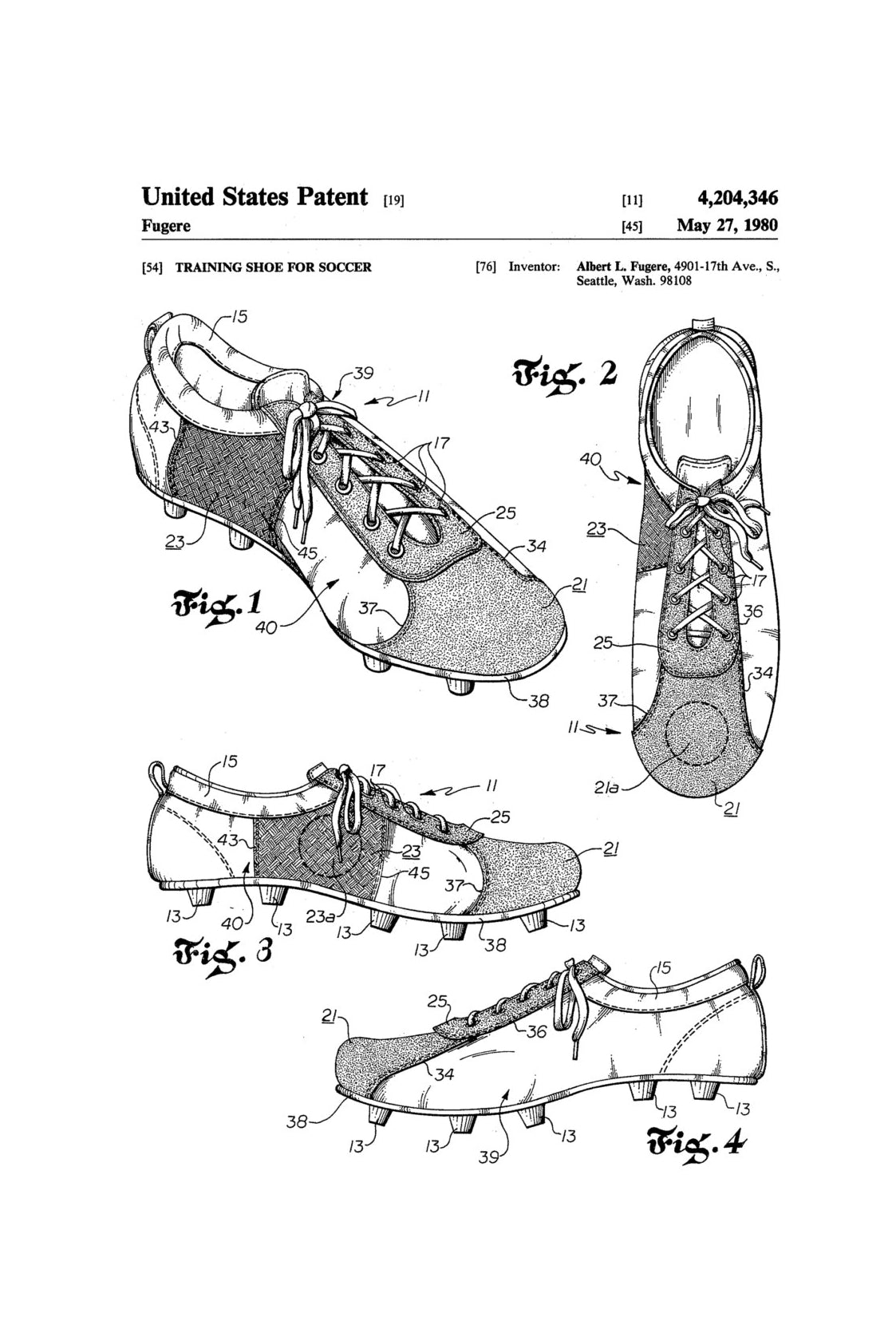 Soccer Cleats Patent 1980 Patent Print Wall Decor Soccer Shoes So soccer-cleats-patent-1980-patent-print-wall-decor-soccer-shoes-so