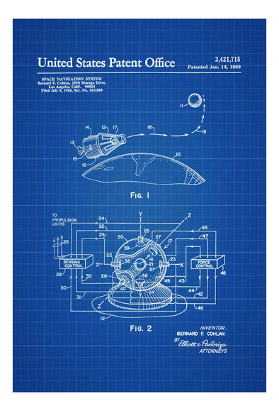 Space Navigation System Patent - Space Art, Space Poster, Space Program, Pilot Gift, Aircraft Decor, Rockets, Aviation, Space Flight, NASA Art Prints mypatentprints 10X15 Parchment 