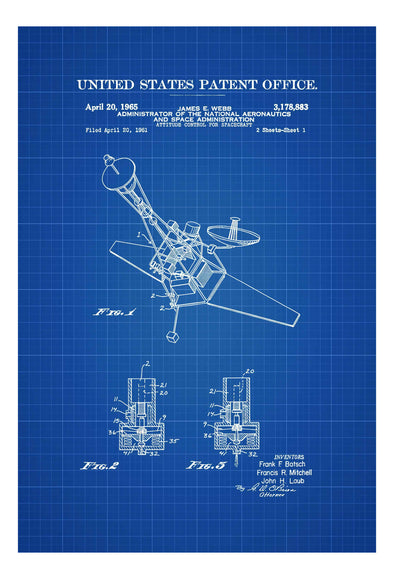 Spacecraft Attitude Control Patent Print - Space Art, Space Poster, Space Program, Rockets, Satellite Decor, Aviation Art, NASA Blueprint Art Prints mypatentprints 10X15 Parchment 