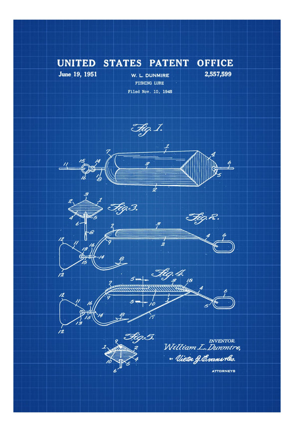 Spoon Fishing Lure Patent - Patent Print, Wall Decor, Fishing Lure Poster, Cabin Decor, Fisherman Gift, Fishing Decor