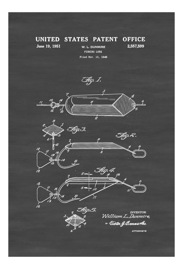Spoon Fishing Lure Patent - Patent Print, Wall Decor, Fishing Lure Poster, Cabin Decor, Fisherman Gift, Fishing Decor