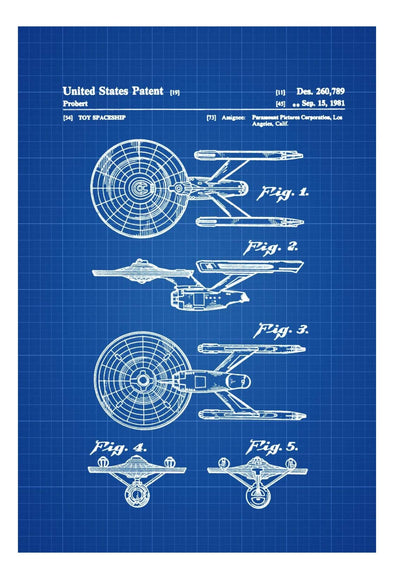 Star Trek USS Enterprise Patent Poster - Patent Print, Wall Decor, USS Enterprise, Star Trek Art, Star Trek Gift mws_apo_generated mypatentprints Chalkboard #MWS Options 858434070 