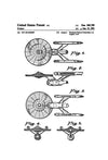 Star Trek USS Enterprise Patent Poster - Patent Print, Wall Decor, USS Enterprise, Star Trek Art, Star Trek Gift
