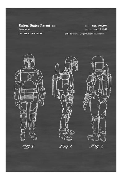 Star Wars Bounty Hunter Patent Poster - Patent Print, Wall Decor, Bounty Hunter, Star Wars Art, Star Wars Gift, Boba Fett mws_apo_generated mypatentprints Blueprint #MWS Options 1620551018 