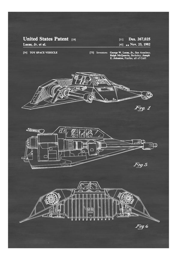 Star Wars Snowspeeder Patent - Patent Print, Wall Decor, Star Wars Art, Star Wars Gift, Snowspeeder  Blueprint, The Empire Strikes Back