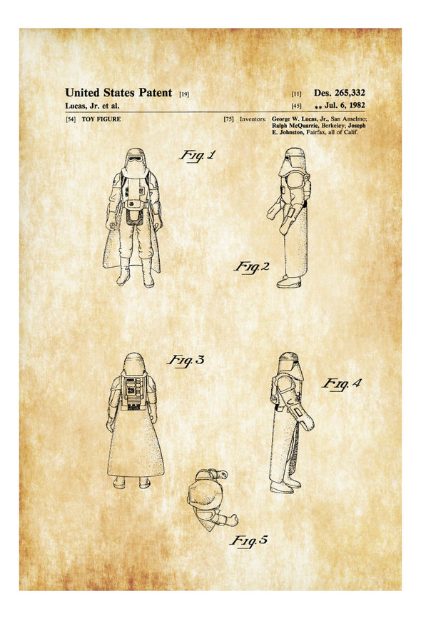 Star Wars Snowtrooper Patent Poster - Patent Print, Wall Decor,Snowtroopers, Star Wars Art, Star Wars Gift, Stormtroopers