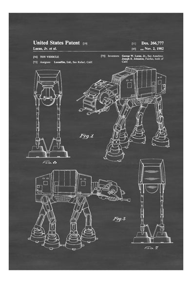 Star Wars Walker Patent Poster - Patent Print, Wall Decor, Imperial Walker , Star Wars Art, Star Wars Gift, Robot Patent mws_apo_generated mypatentprints Chalkboard #MWS Options 2838144386 