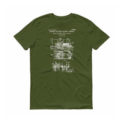 Steam Locomotive Patent T-Shirt 1924 - Railroad T-shirt, Train T-Shirt, Railroad Enthusiast Gift, Locomotive T-Shirt, Steam Locomotive Shirt Shirts mypatentprints 3XL Black 
