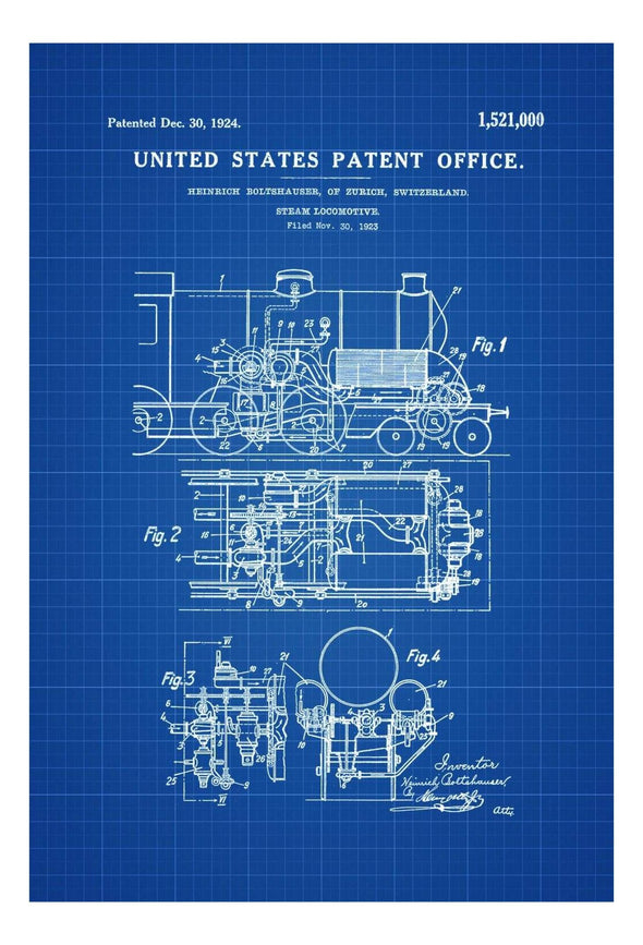 Steam Locomotive Patent - Vintage Locomotive , Locomotive Blueprint, Locomotive Art, Railroad Decor, Locomotive Poster, Railroads mws_apo_generated mypatentprints Chalkboard #MWS Options 1097704795 
