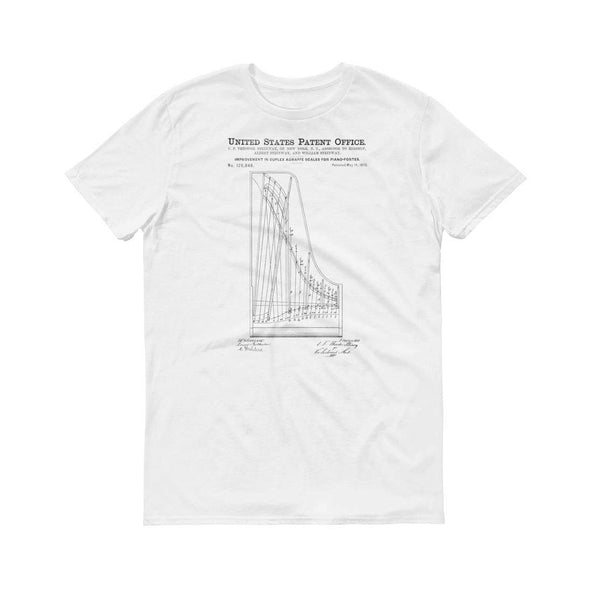 Steinway 1872 Piano Forte Patent T-Shirt - Steinway T-Shirt, Patent Shirt, Musician Shirt, Pianist Gift, Piano T-Shirt, Musician Gift Shirts mypatentprints 3XL Black 