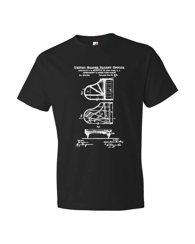 Steinway Grand Piano Patent T Shirt - Patent Shirt, Musician Shirt, Music Art, Steinway T Shirt, Piano T Shirt, Musician Gift mypatentprints 3XL Black 