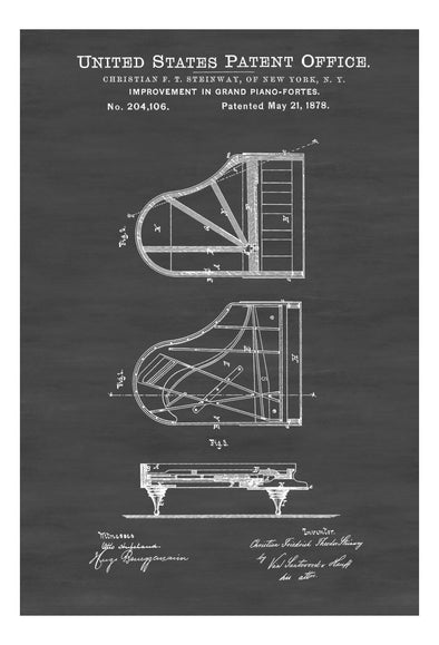 Steinway Piano Patent - Patent Print, Piano Patent, Grand Piano Patent mws_apo_generated mypatentprints Blueprint #MWS Options 1816175984 