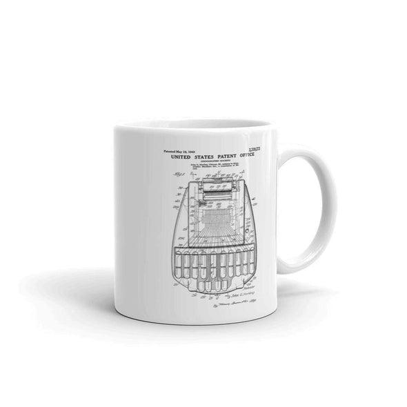Stenographic Machine Patent Mug 1943 - Patent Mug, Court Reporter Gift, Old Patent Mug, Lawyer Gift, Law, Stenographer Gift