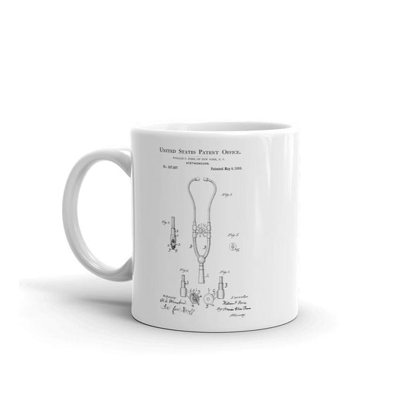 Stethoscope Patent Mug - Patent Mug, Old Patent Mug, Stethoscope Mug, Doctor Gift, Nurse Gift, Doctor&#39;s Mug, Nurse&#39;s Mug