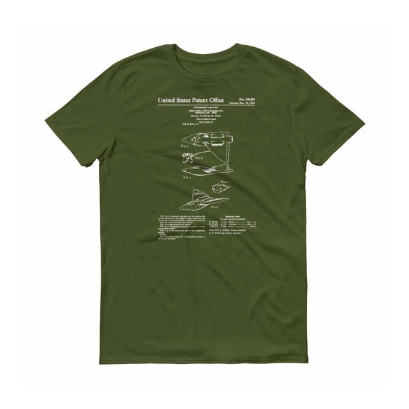 Submersible Airplane Patent T-Shirt 1974 - Aviation T-Shirt, Airplane Blueprint T-shirt, Old Patent T-shirt, Airplane T-shirt, Pilot Gift Shirts mypatentprints 