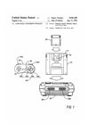 Super Nintendo Patent - Nintendo Art, Nintendo Poster,  Super NES, SNES, Nintendo Patent, Patent Print
