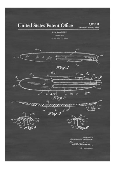 Surfboard Patent - Patent Print, Wall Decor, Beach House Decor, Surf Art, Beach Decor, Surfers, Surfer Gift mws_apo_generated mypatentprints Parchment #MWS Options 3975914811 