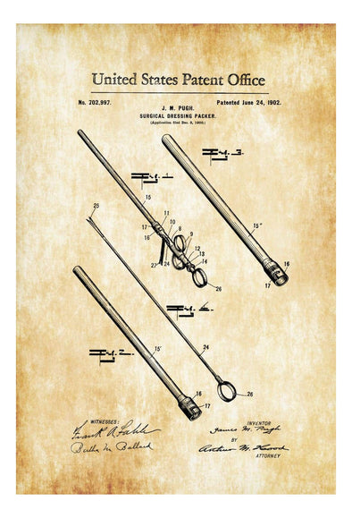 Surgical Instrument Patent 1902 - Doctor Office Decor, Nurse Gift, Medical Art, Medical Decor, Patent Print, Surgeon Gift, Doctor Gift