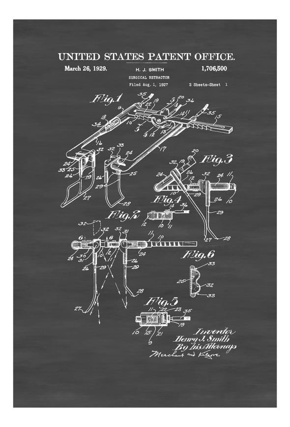 Surgical Retractor Patent Print - Medical Art, Doctor Office Decor, Nurse Gift, Medical Decor, Surgeon Gift, Doctor Gift, Vintage Medical