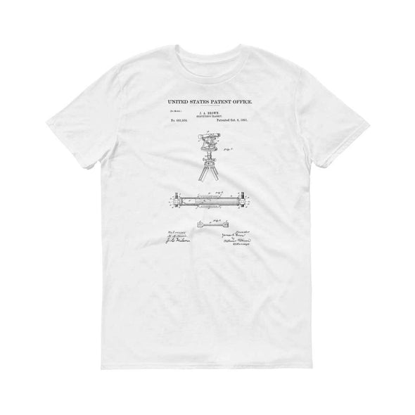 Surveyor&#39;s Transit Patent T-Shirt - Patent Shirt, Vintage Tools, Old Patent T-shirt, Vintage Instruments, Land Surveyor, Industrial Art