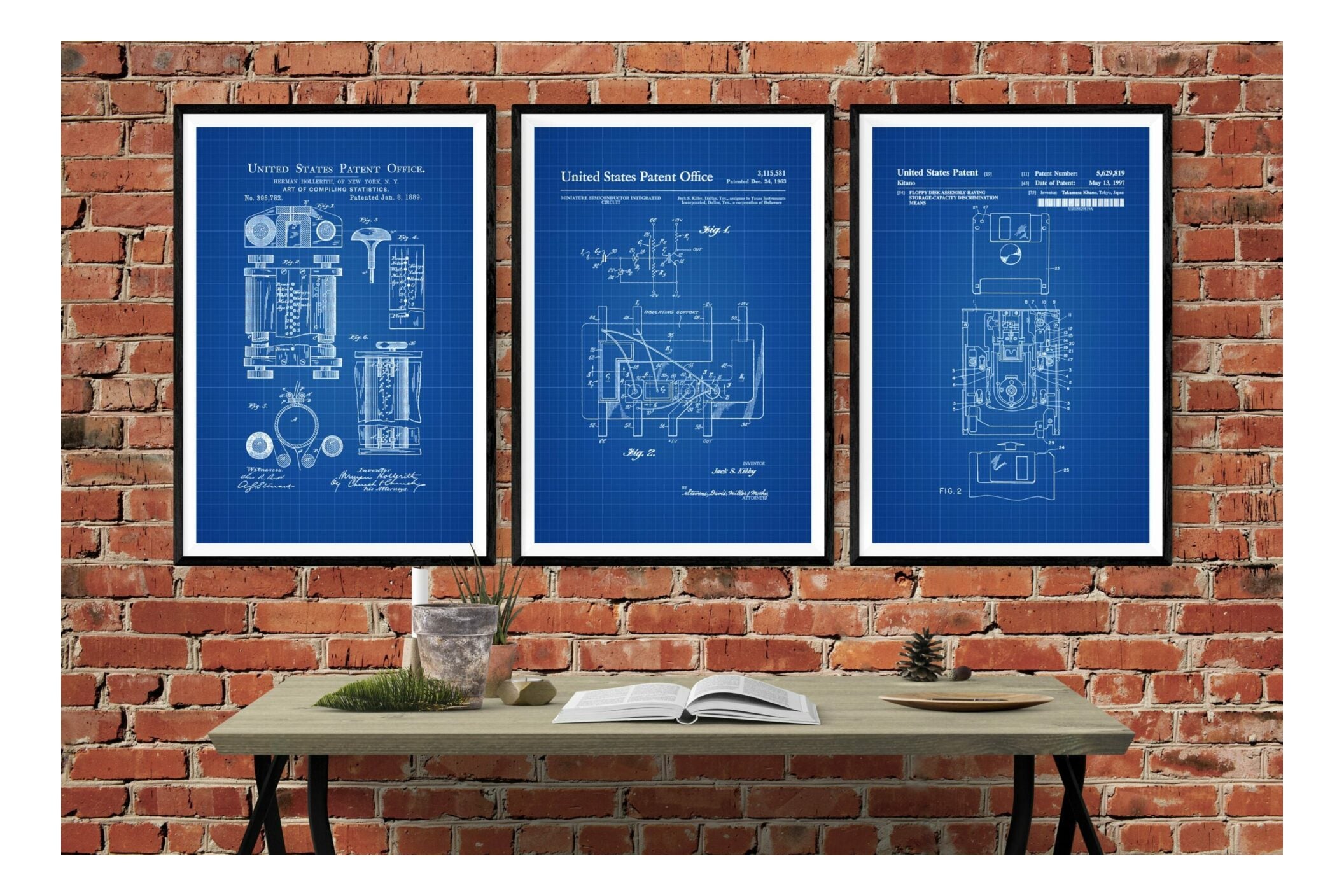 Computer Patent Artwork Technology Patent Collection of 3 Patent Prints - Geek Decor, Geek Gif ...