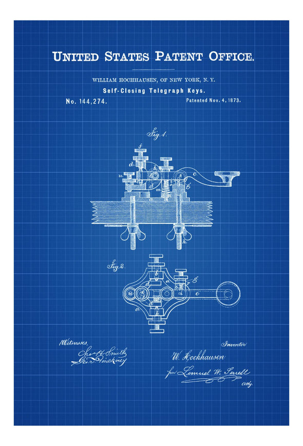 Telegraph Keys Patent - Patent Print, Wall Decor, Telegraph Poster, Patent, Office Decor, Geek Gift, Telegraph Patent
