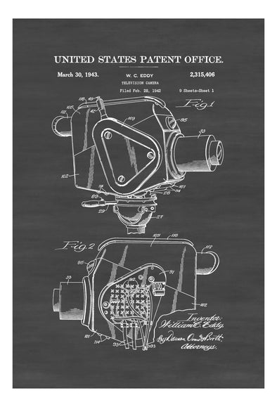 Television Camera Patent 1943 - Patent Prints, Vintage Television, Technology Patent, Old TV Camera, TV Camera Poster, Classic TV Camera mws_apo_generated mypatentprints Blueprint #MWS Options 2252711659 