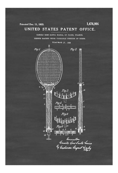 Tennis Racket Patent - Patent Print, Wall Decor, Tennis Art, Tennis Patent, Tennis Gift, Tennis Racket Blueprint, Tennis Player Gift mws_apo_generated mypatentprints Parchment #MWS Options 579642932 