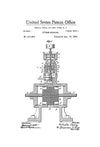 Tesla Steam Engine Patent Print 1894 - Tesla Invention, Tesla Patent, Nikola Tesla, Patent Print, Steampunk Decor, Tesla Art, Geek Gift,