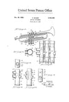 Trumpet Patent - Patent Print, Wall Decor, Music Poster, Music Art