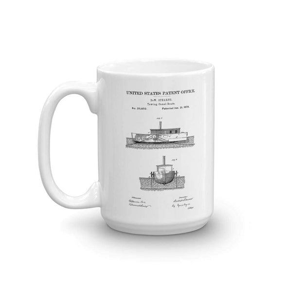 Tug Boat Patent Mug - Old Patent, Naval Art, Sailor Gift, Navy Gift, Vintage Nautical, Sailing Mug, Boating Mug, Tug Boat Mug Mug mypatentprints 11 oz. 