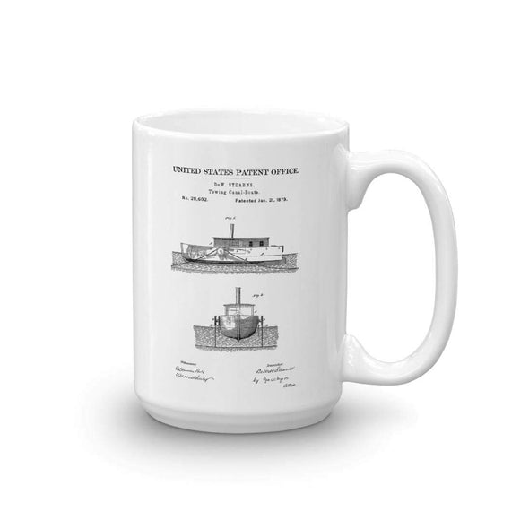 Tug Boat Patent Mug - Old Patent, Naval Art, Sailor Gift, Navy Gift, Vintage Nautical, Sailing Mug, Boating Mug, Tug Boat Mug Mug mypatentprints 