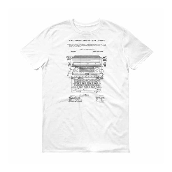 Underwood Typewriter Patent T-Shirt 1899 - Old Patent T-shirt, Writer Gift, Patent Print, Type Writer Patent, Typewriter Blueprint