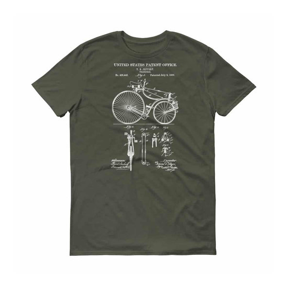 Velocipede Patent T-Shirt 1889 - Bicycle T-Shirt, Bicycle Patent, Cyclist Gift,  Bicycling Enthusiast Gift, Velocipede T-Shirt