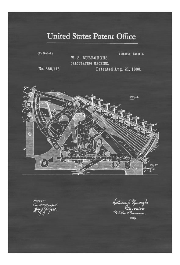Vintage Calculator Patent - Decor, Accountant Office Decor, CPA Gift,Accountant Gift, Patent Print, Calculator Patent