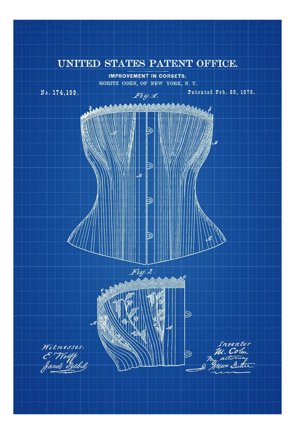 Vintage Corset Patent - Vanity Décor, Girls Gift, Fashion Art, Girls Room Décor, Fashion Decor, Boutique Décor, Vintage Corset, Women's Gift Art Prints mypatentprints 