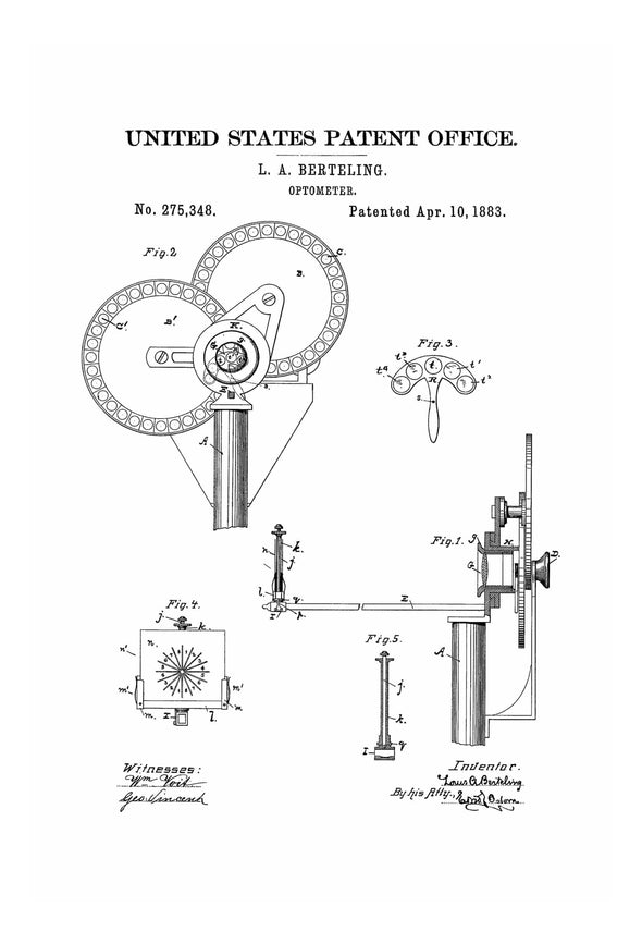 Vintage Optometer Patent - Patent Print, Optometry, Doctor Office Decor, Medical Art, Eye Doctor Decor, Doctor Gift, Optometrist Gift, Art Prints mypatentprints 
