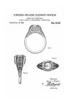Vintage Ring Patent - Vanity Décor, Fashion Art, Feminine Décor, Boutique Decor, Vintage Jewelry Print, Women's Gift, 1920s Jewelry Patent Art Prints mypatentprints 