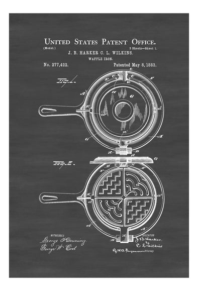 Waffle Iron Patent Print - Decor, Kitchen Decor, Restaurant Decor, Patent Print, Wall Decor, Waffle Iron Drawing mws_apo_generated mypatentprints Parchment #MWS Options 4046693696 
