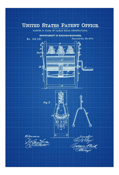 Washing Machine Patent - Landry Room Decor, Vintage Washing Machine, Washing Machine Blueprint, Laundry Machine Patent mws_apo_generated mypatentprints Blueprint #MWS Options 2892081967 